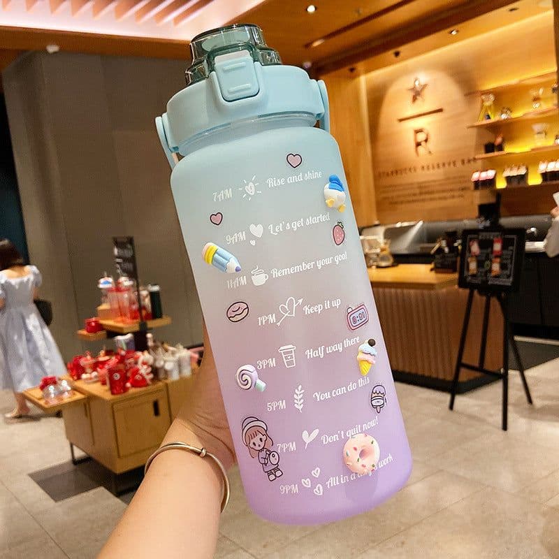 image-Cross-border large-capacity outdoor straw cup portable portable plastic cup student sports bottle boys and girls space cup