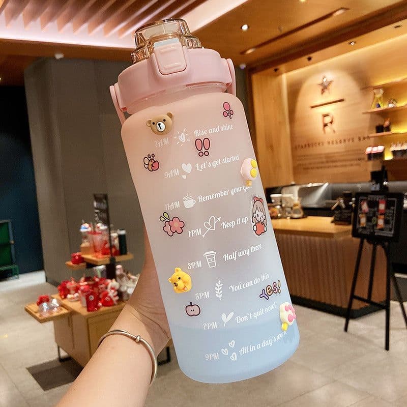 image-Cross-border large-capacity outdoor straw cup portable portable plastic cup student sports bottle boys and girls space cup