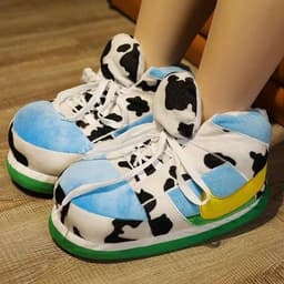 image-Spot spoof AJ home cotton shoes Coconut couple cotton slippers men and women winter fat fat bread plush shoes