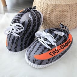 image-Spot spoof AJ home cotton shoes Coconut couple cotton slippers men and women winter fat fat bread plush shoes