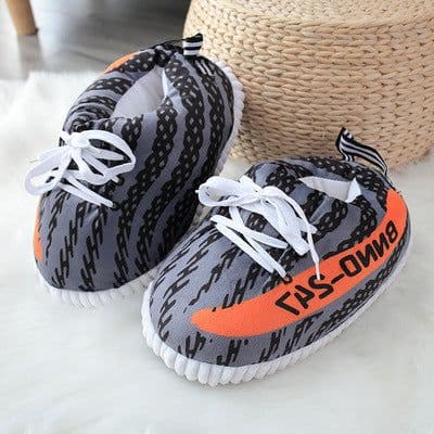 image-Spot spoof AJ home cotton shoes Coconut couple cotton slippers men and women winter fat fat bread plush shoes