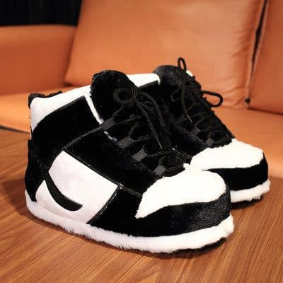image-Spot spoof AJ home cotton shoes Coconut couple cotton slippers men and women winter fat fat bread plush shoes