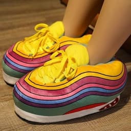 image-Spot spoof AJ home cotton shoes Coconut couple cotton slippers men and women winter fat fat bread plush shoes