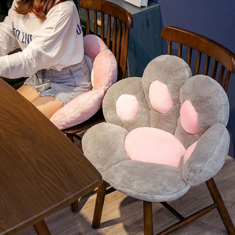 image-Cross-border cartoon bear paw half-enclosed cushion office seat back student cushion cat claw cushion lazy one sofa