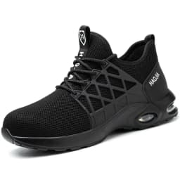 image-Haojia labor insurance shoes steel toe anti-smashing and anti-stab safety shoes flying woven breathable deodorant work shoes lightweight wear-resistant protective shoes