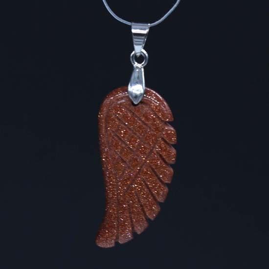 image-European and American Natural Crystal Angel Wing Pendant Carved Angel Wing Pendant Fashionable Women's Necklace Pendant