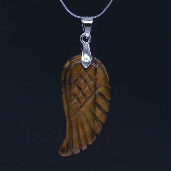 image-European and American Natural Crystal Angel Wing Pendant Carved Angel Wing Pendant Fashionable Women's Necklace Pendant