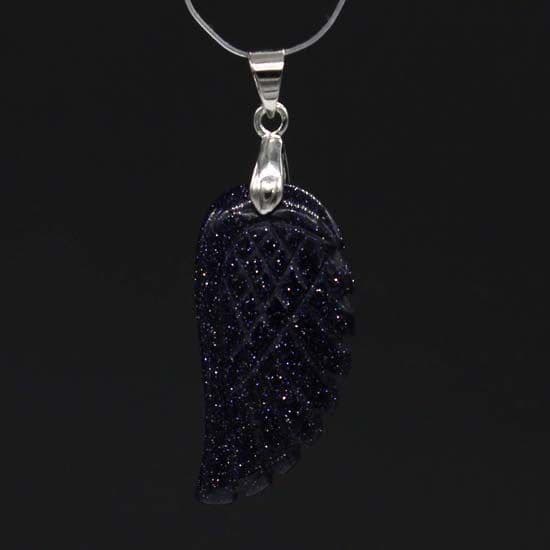 image-European and American Natural Crystal Angel Wing Pendant Carved Angel Wing Pendant Fashionable Women's Necklace Pendant