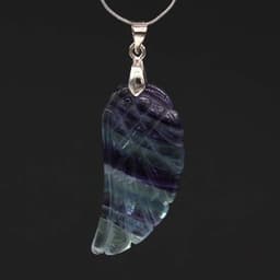 image-European and American Natural Crystal Angel Wing Pendant Carved Angel Wing Pendant Fashionable Women's Necklace Pendant