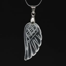 image-European and American Natural Crystal Angel Wing Pendant Carved Angel Wing Pendant Fashionable Women's Necklace Pendant