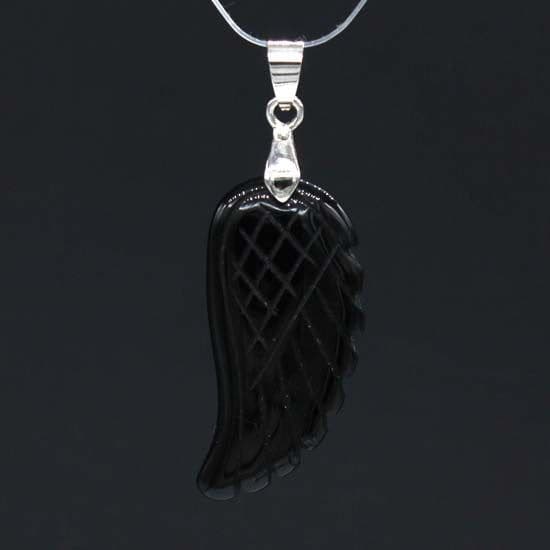 image-European and American Natural Crystal Angel Wing Pendant Carved Angel Wing Pendant Fashionable Women's Necklace Pendant