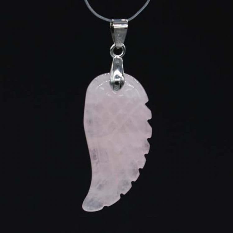 image-European and American Natural Crystal Angel Wing Pendant Carved Angel Wing Pendant Fashionable Women's Necklace Pendant