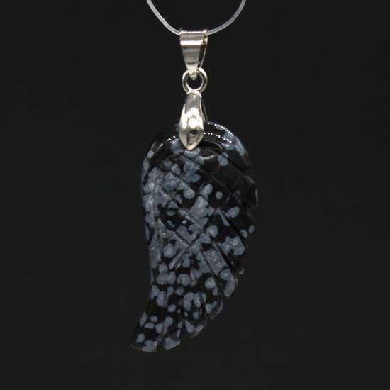 image-European and American Natural Crystal Angel Wing Pendant Carved Angel Wing Pendant Fashionable Women's Necklace Pendant