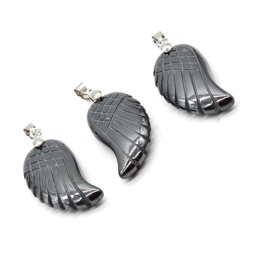 image-European and American Natural Crystal Angel Wing Pendant Carved Angel Wing Pendant Fashionable Women's Necklace Pendant