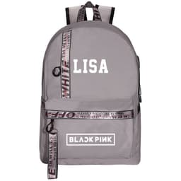 image-BLACK peripheral school bag USB charging backpack Korean fresh canvas bag travel bag computer bag for men and women