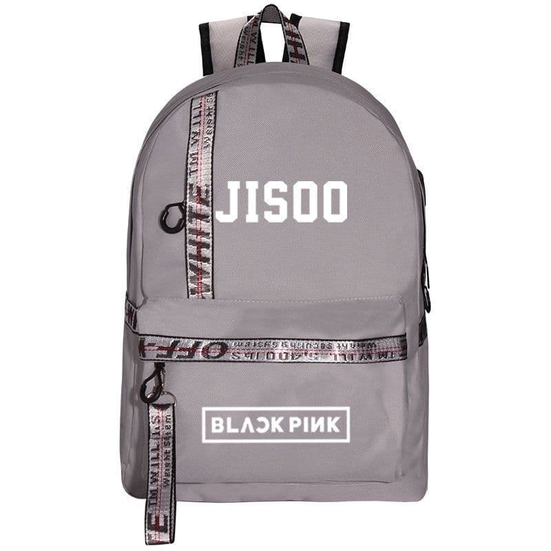 image-BLACK peripheral school bag USB charging backpack Korean fresh canvas bag travel bag computer bag for men and women