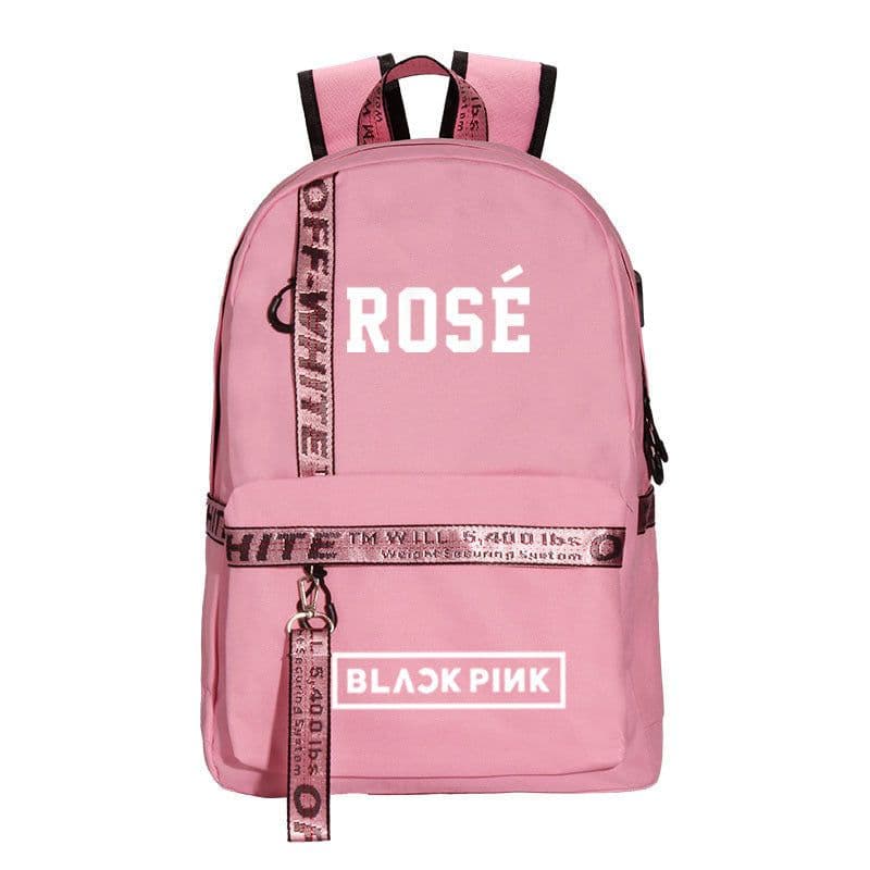 image-BLACK peripheral school bag USB charging backpack Korean fresh canvas bag travel bag computer bag for men and women