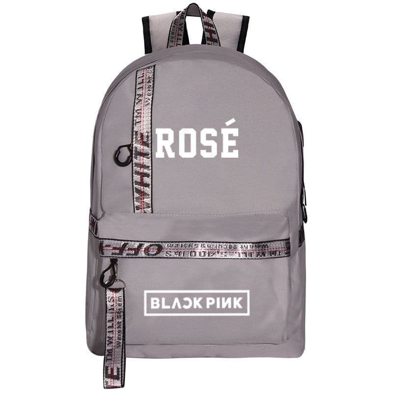 image-BLACK peripheral school bag USB charging backpack Korean fresh canvas bag travel bag computer bag for men and women