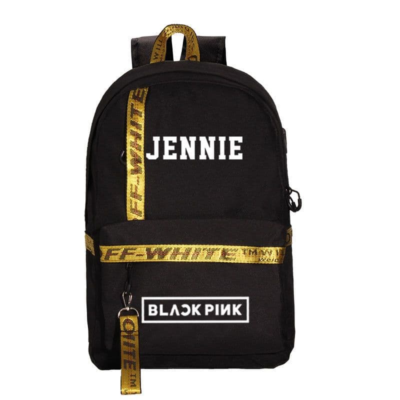 image-BLACK peripheral school bag USB charging backpack Korean fresh canvas bag travel bag computer bag for men and women