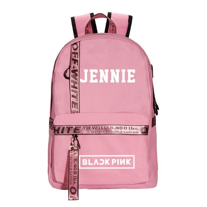 image-BLACK peripheral school bag USB charging backpack Korean fresh canvas bag travel bag computer bag for men and women