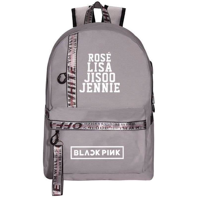 image-BLACK peripheral school bag USB charging backpack Korean fresh canvas bag travel bag computer bag for men and women