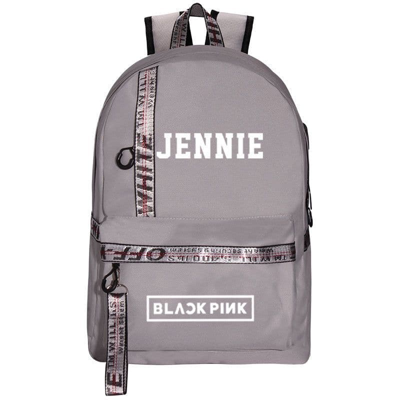 image-BLACK peripheral school bag USB charging backpack Korean fresh canvas bag travel bag computer bag for men and women