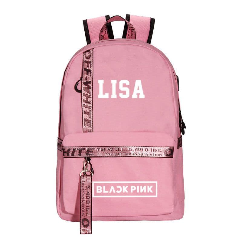 image-BLACK peripheral school bag USB charging backpack Korean fresh canvas bag travel bag computer bag for men and women