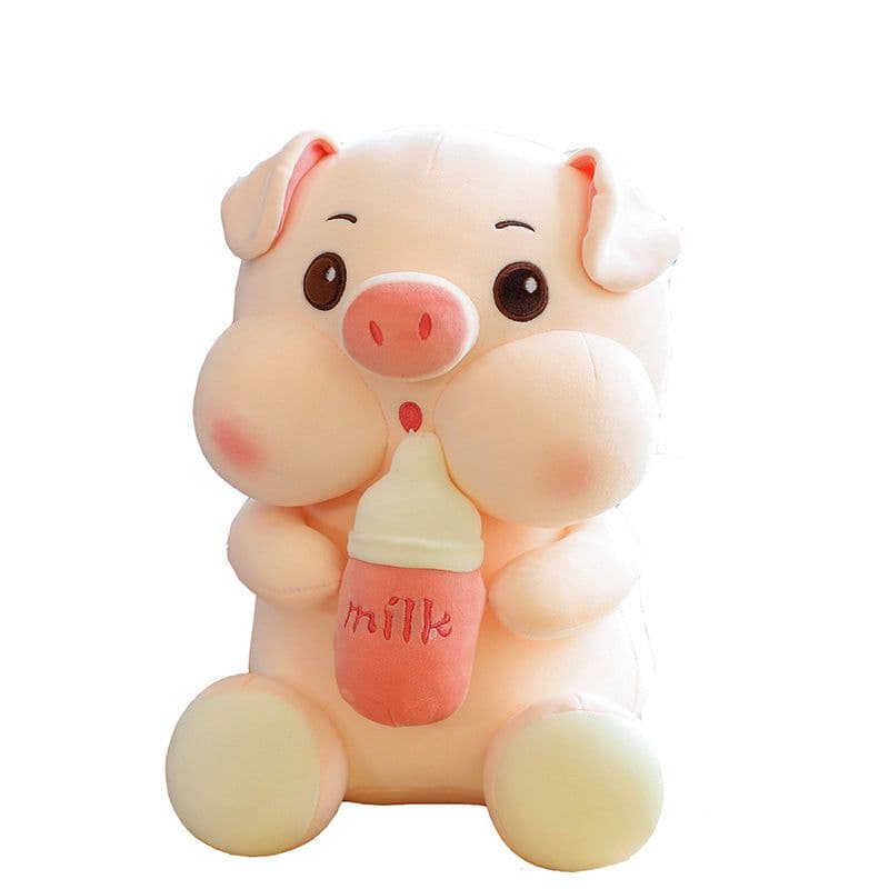 image-Net celebrity baby bottle pig pillow plush toy pig doll child sleeping ragdoll large send girl birthday doll
