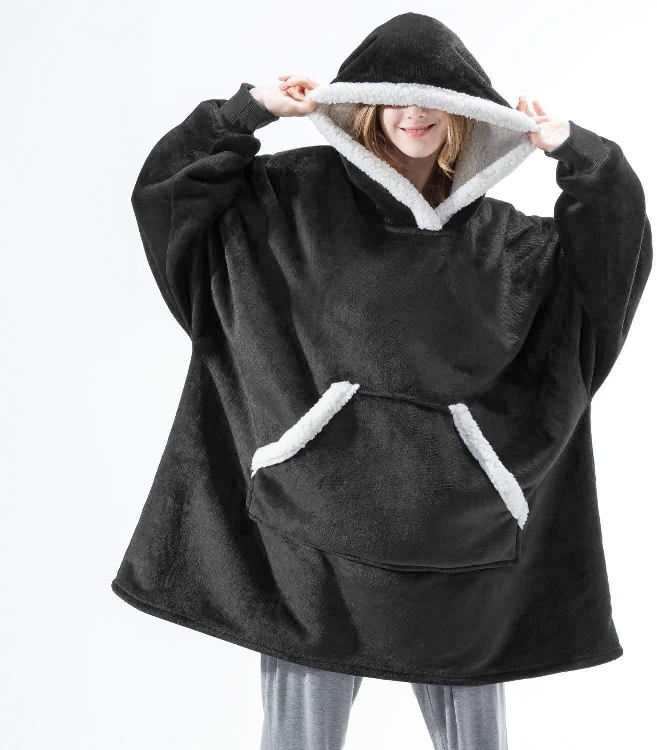 image-2021 fall/winter wearable lamb velvet lazy blanket, home casual plush sweater, wearable blanket