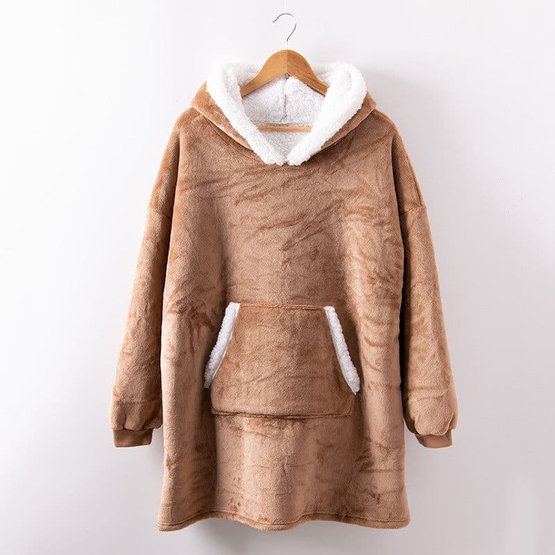 image-2021 fall/winter wearable lamb velvet lazy blanket, home casual plush sweater, wearable blanket