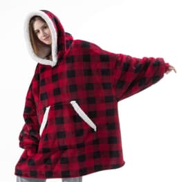 image-2021 fall/winter wearable lamb velvet lazy blanket, home casual plush sweater, wearable blanket