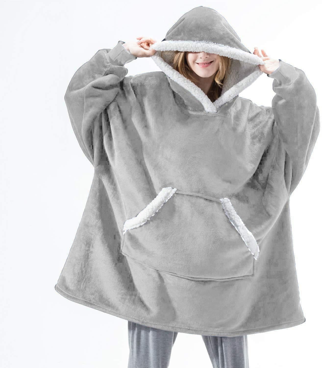 image-2021 fall/winter wearable lamb velvet lazy blanket, home casual plush sweater, wearable blanket