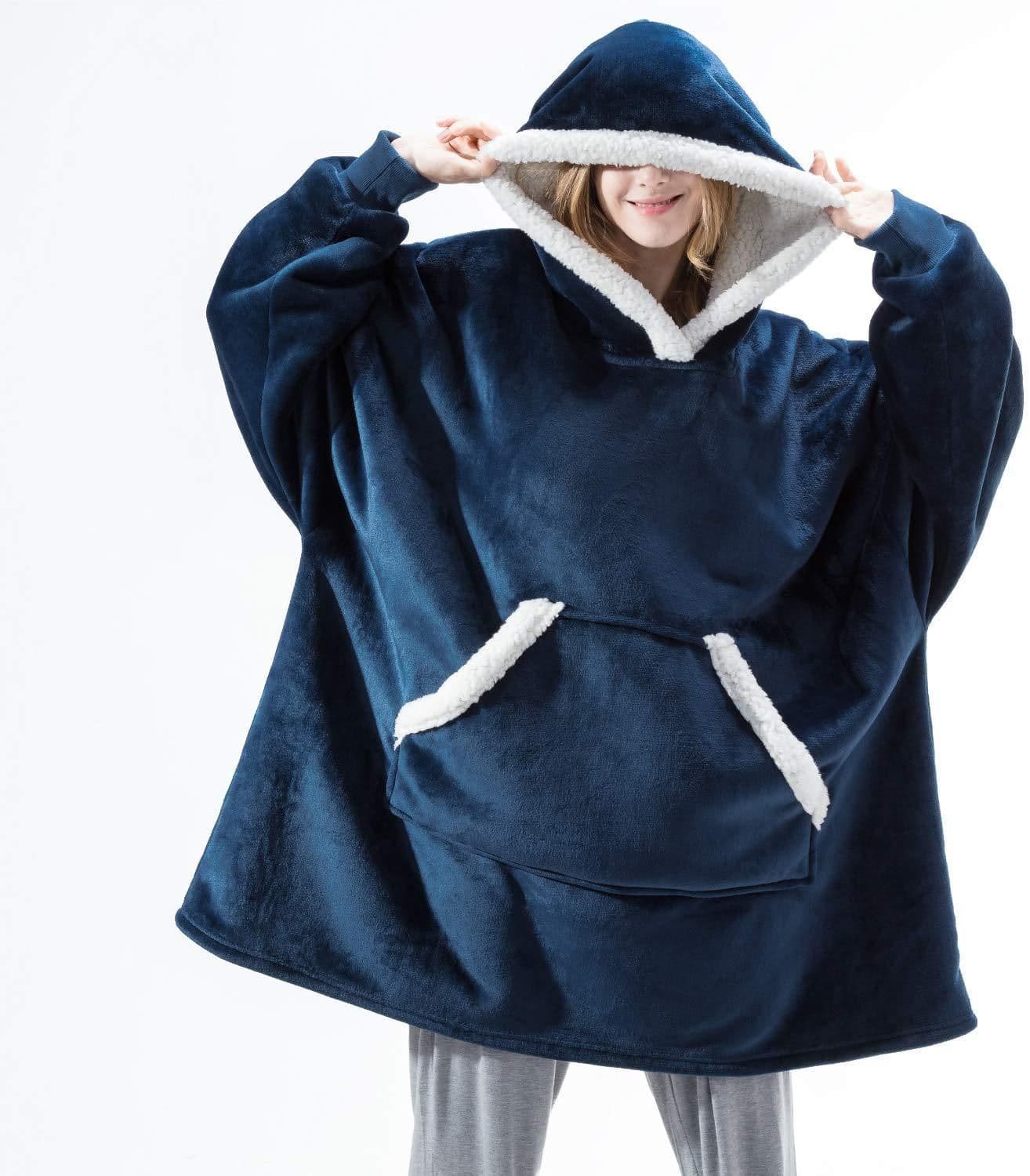 image-2021 fall/winter wearable lamb velvet lazy blanket, home casual plush sweater, wearable blanket