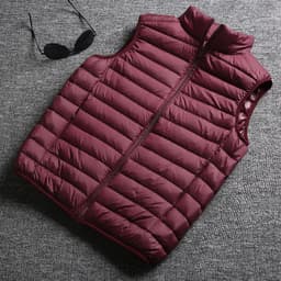 image-2019 down jacket vest men's lightweight vest waistcoat stand-up collar plus size autumn and winter couple jacket anti-season clearance sale