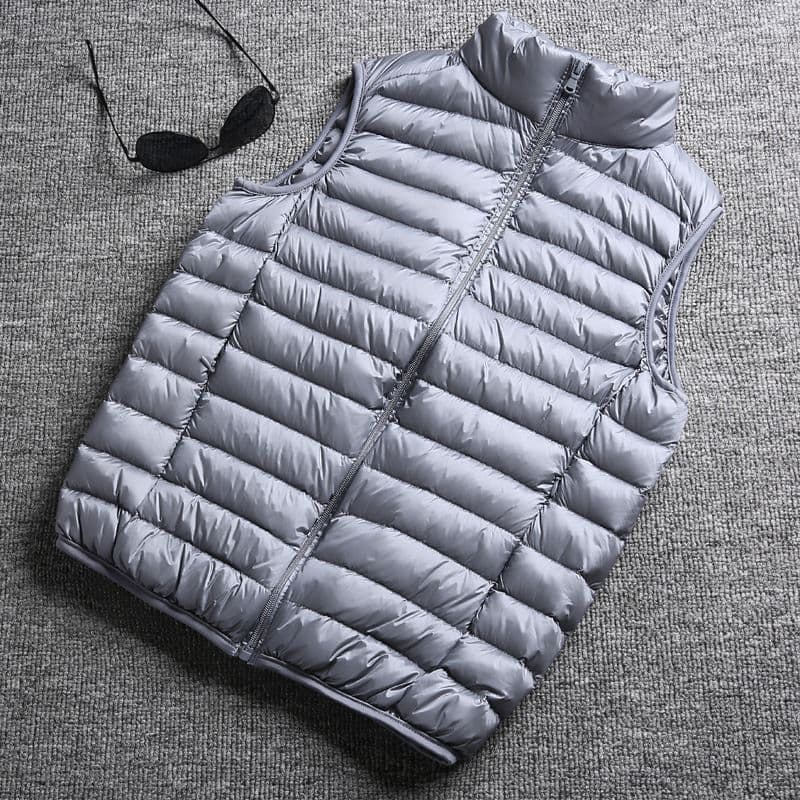 image-2019 down jacket vest men's lightweight vest waistcoat stand-up collar plus size autumn and winter couple jacket anti-season clearance sale