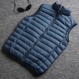 image-2019 down jacket vest men's lightweight vest waistcoat stand-up collar plus size autumn and winter couple jacket anti-season clearance sale