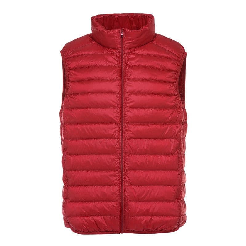 image-2019 down jacket vest men's lightweight vest waistcoat stand-up collar plus size autumn and winter couple jacket anti-season clearance sale