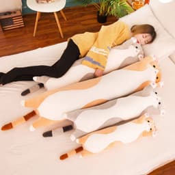 image-Long strip pillow foreign trade cat plush toy large accompany sleeping doll doll wholesale birthday gift girl logo