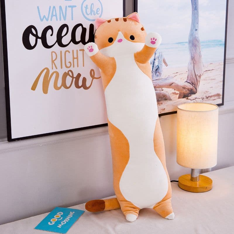 image-Long strip pillow foreign trade cat plush toy large accompany sleeping doll doll wholesale birthday gift girl logo