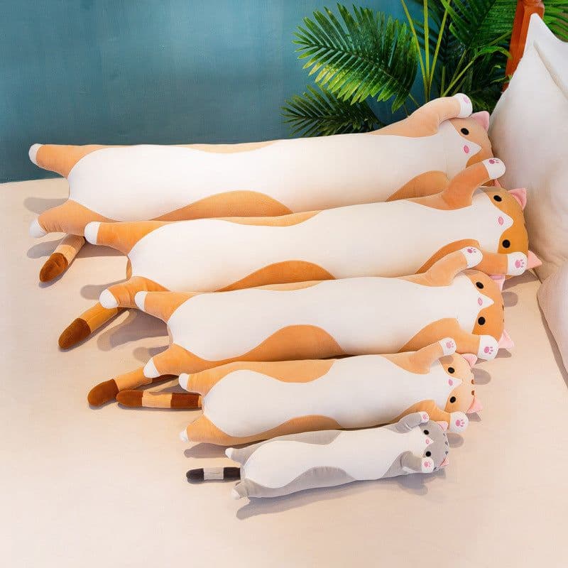 image-Long strip pillow foreign trade cat plush toy large accompany sleeping doll doll wholesale birthday gift girl logo