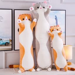image-Long strip pillow foreign trade cat plush toy large accompany sleeping doll doll wholesale birthday gift girl logo