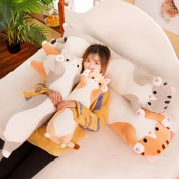 image-Long strip pillow foreign trade cat plush toy large accompany sleeping doll doll wholesale birthday gift girl logo