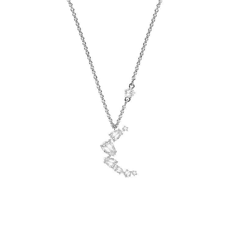 image-The new Korean version of the star and moon necklace pendant temperament crystal clavicle chain love crash landing the same girlfriend gift