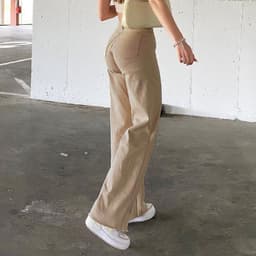 image-European and American style 2021 new solid color jeans women drape loose and thin high-waist straight-leg pants women casual trousers