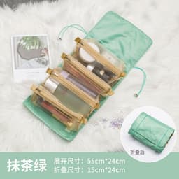 image-Lazy detachable cosmetic bag, portable large-capacity four-in-one portable folding travel cosmetic storage toilet bag