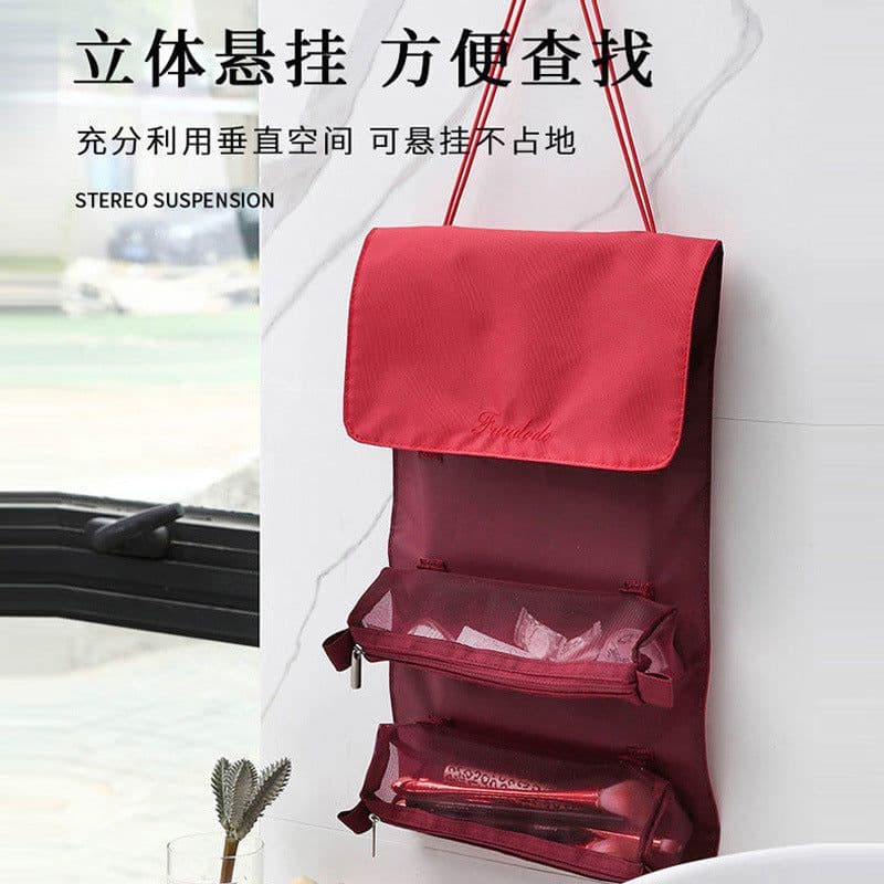 image-Lazy detachable cosmetic bag, portable large-capacity four-in-one portable folding travel cosmetic storage toilet bag