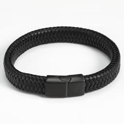 image-Amazon cross-border ebay European and American magnetic buckle leather cord bracelet woven male magnetic buckle bracelet