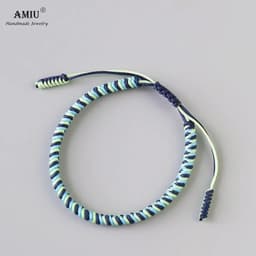 image-AMIU 3PCS Color Tibetan Buddhist Good Lucky Charm Tibetan Bracelets & Bangles For Women And Men Handmade Knots Red Rope Bracelet
