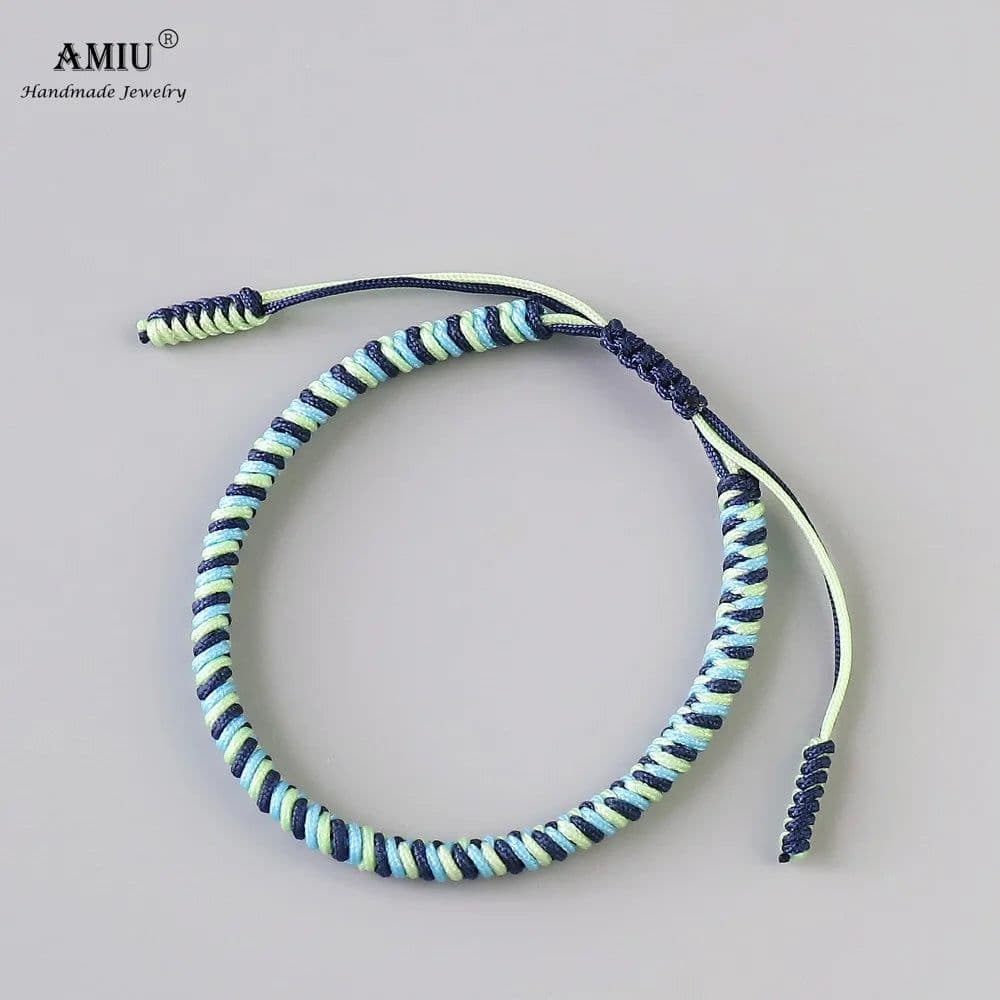 image-AMIU 3PCS Color Tibetan Buddhist Good Lucky Charm Tibetan Bracelets & Bangles For Women And Men Handmade Knots Red Rope Bracelet
