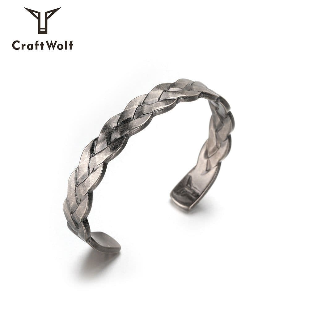 image-European and American simple 1314 wild personality retro twist bracelet men and women couple open bracelet jewelry wholesale